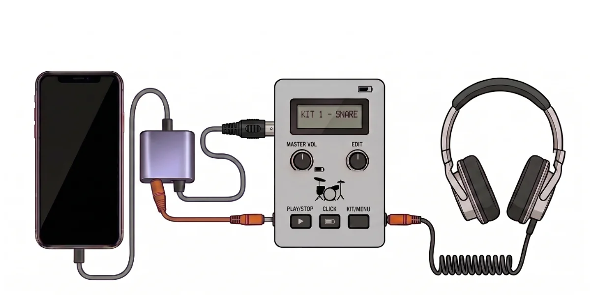 Lightning + MIDI interface diagram